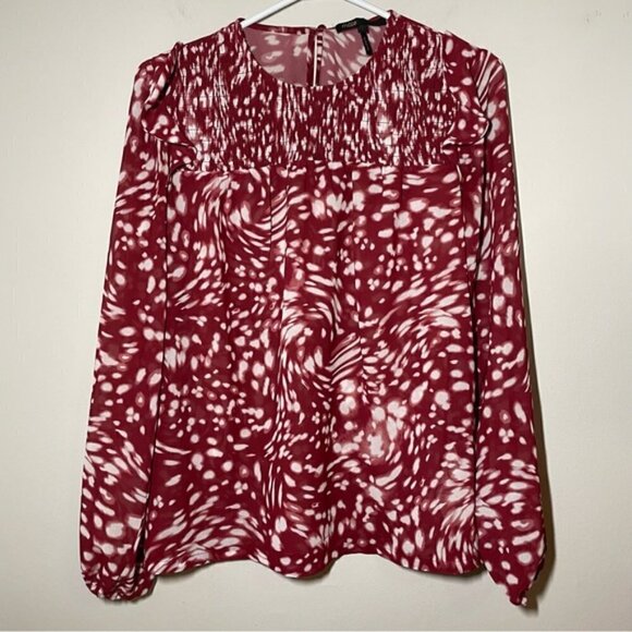 Maje Swirling Dot Lipone Smocked Blouse size 1 - Picture 6 of 13